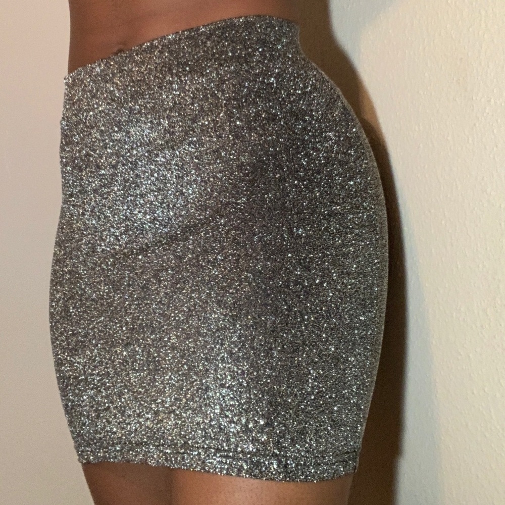 Shimmer Black Mini Skirt